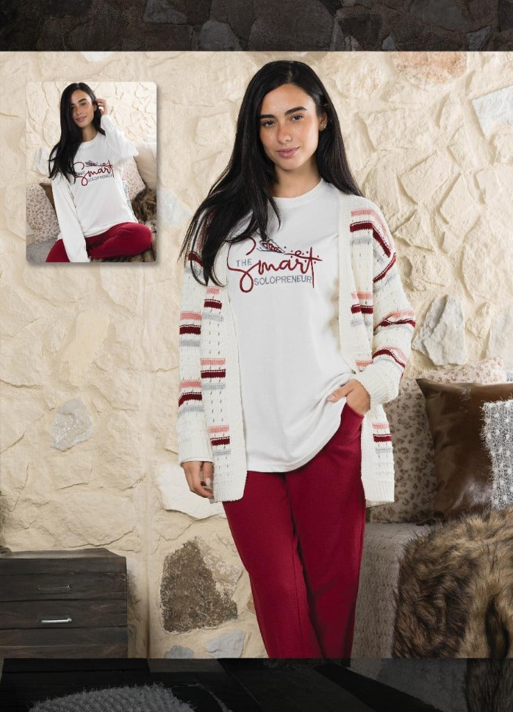 بيجامه قطيفه جاكت تريكو