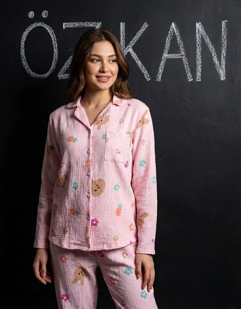 🌙 بيجامة القطن ملابس النوم الرسمية! ✨