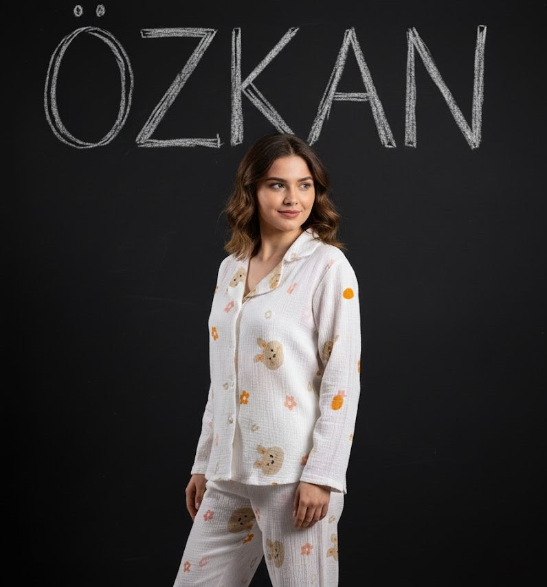 🌙 بيجامة القطن ملابس النوم الرسمية! ✨