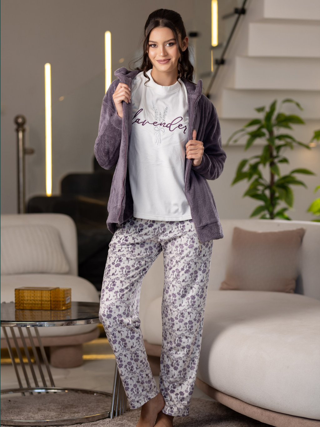 بيجامه 3 قطع بجاكت سوسته