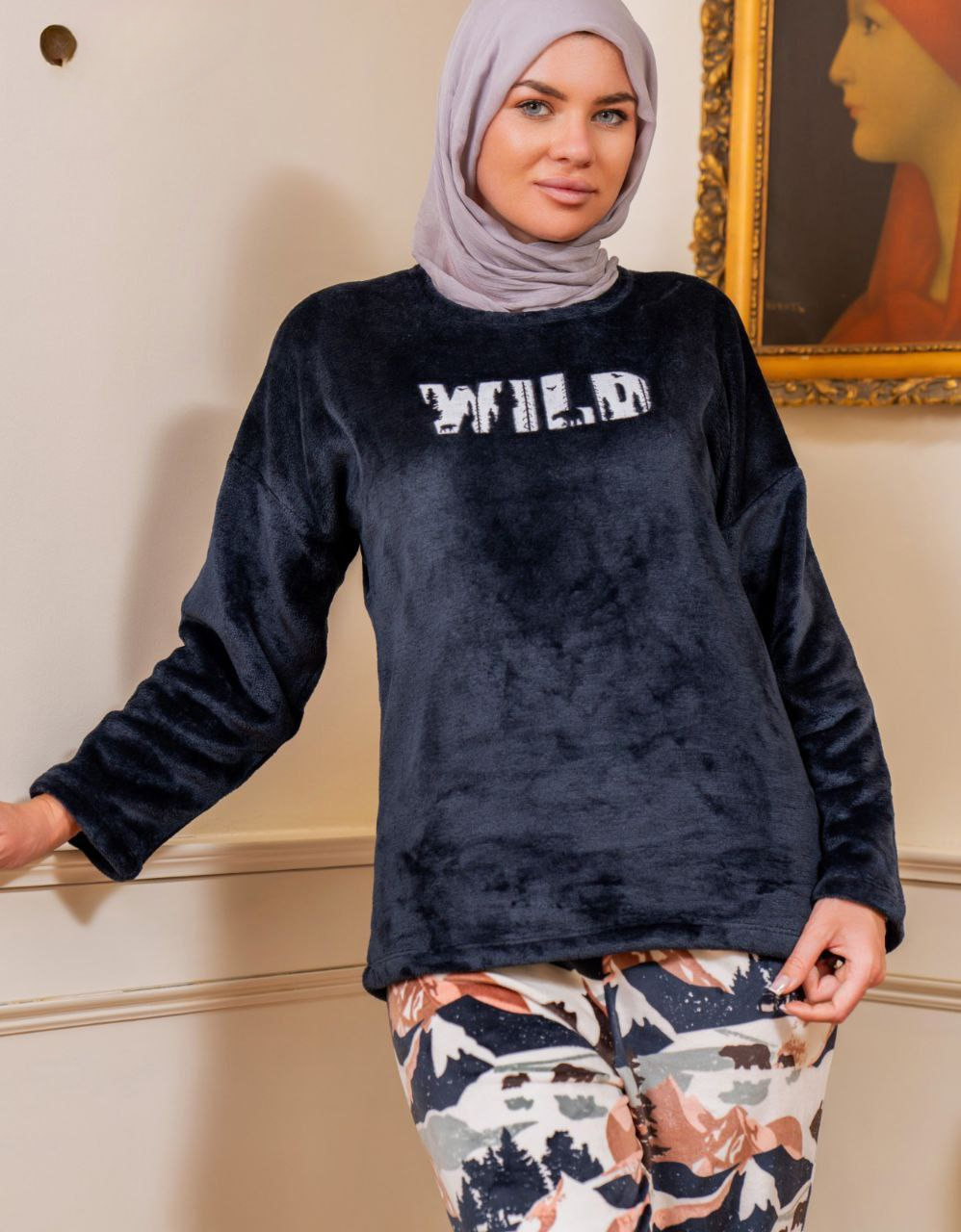 بيجامه قطيفه تطريز